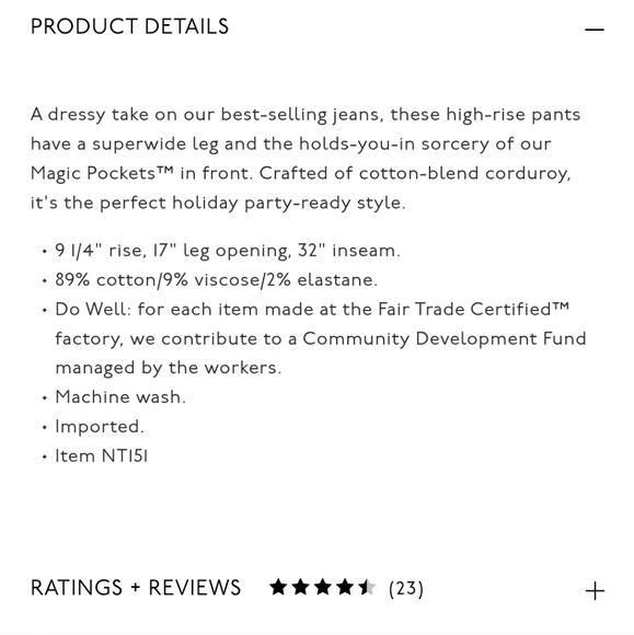 Madewell Superwide Leg Black Corduroy Pant 28 NWOT - Picture 5 of 7